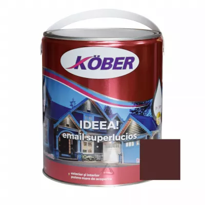 Vopsea email Kober Ideea pentru lemn/metal/sticla, interior/exterior, brun ral, 0,75 l