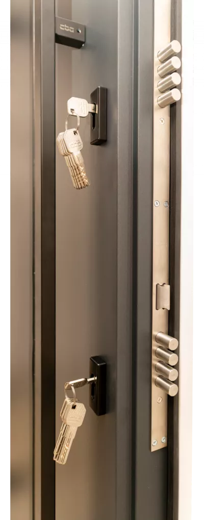 Usa exterior aluminiu , gri antracit ext / alb interior , izolatie termica 0.6W/mpK , izolatie fonica 45 dB , rezistenta apa , soare , vant certificata , 960x2050 mm,dreapta