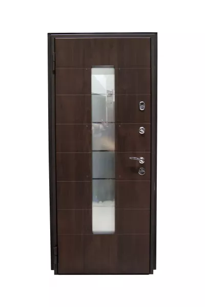 USI STEELLINE - Usa metalica exterior casa Defender , izolata termic , izolata fonic , rezistenta la apa , rezistenta la soare , maro , geam tripan , 960x2050 , deschidere stanga 1, totuldespreusi.ro
