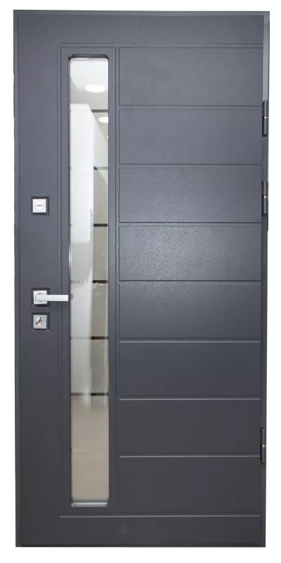 USI PREMIUM THERMO - Usa metalica exterior casa PREMIUM FORT   , placata cu HDF hidrofugat si finisaj polymer  , antracit  , izolatie termica 0.9 w mpK   , izolatie fonica 45 dB  , rezistenta sporita la soare si apa ,980x2050  , dreapta 1, totuldespreusi.ro