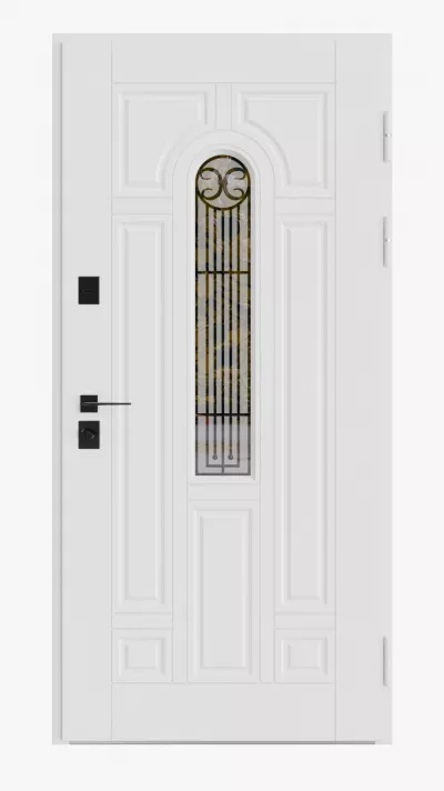 USI PREMIUM THERMO - Usa metalica exterior casa PREMIUM LUCIA , placata cu lemn 7 straturi la exterior , GRI EXTERIOR / ALB INTERIOR , izolatie termica 0.7 w mpK , izolatie fonica 45 dB , rezistenta sporita la soare si apa ,980x2050 , sisteme inchidere Securreme Italia ,, totuldespreusi.ro