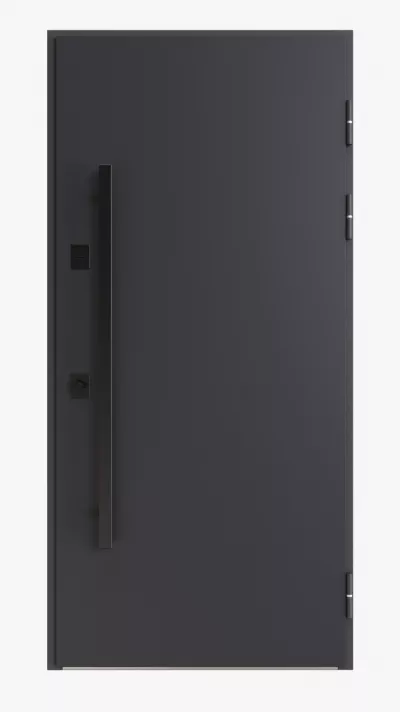 USI PREMIUM THERMO - Usa metalica exterior casa PREMIUM NORDIK , placata cu lemn 7 straturi la exterior , ANTRACIT , izolatie termica 0.7 w mpK , izolatie fonica 45 dB , rezistenta sporita la soare si apa ,980x2050 ,  INCHIDERE MAGNETICA  Securreme Italia , dreapta 1, totuldespreusi.ro
