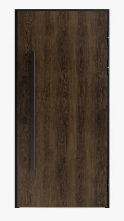USI PREMIUM THERMO - Usa metalica exterior casa PREMIUM NORDIK , placata cu lemn 7 straturi la exterior , STEJAR NOBIL , izolatie termica 0.7 w mpK , izolatie fonica 45 dB , rezistenta sporita la soare si apa ,980x2050 , INCHIDERE MAGNETICA Securreme Italia , dreapta 1, totuldespreusi.ro