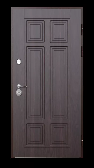 USI PREMIUM THERMO - Usa metalica exterior casa PREMIUM ROMA , placata cu lemn 7 straturi la exterior , nuc  , izolatie termica 0.7 w mpK   , izolatie fonica 45 dB  , rezistenta sporita la soare si apa ,980x2050 , sisteme inchidere Securreme Italia , dreapta 1, totuldespreusi.ro
