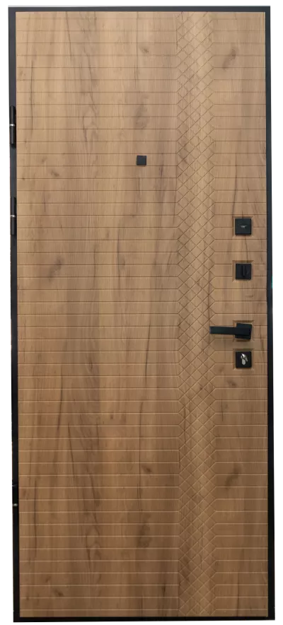 USI STEELLINE - Usa metalica intrare in apartament Main , clasa 4 antiefractie , izolatie fonica 42 decibeli , culoare negru exterior stejar interior , 860x2020 mm , deschidere stanga  1, totuldespreusi.ro