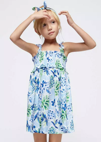  Rochie indigo jungla cu bentita - Mayoral 