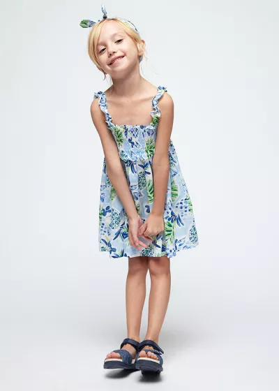  Rochie indigo jungla cu bentita - Mayoral 