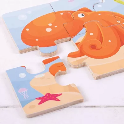 Set 3 puzzle din lemn - Lumea acvatica - BigJigs