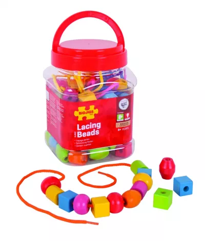 Set margele din lemn pentru insirat - BigJigs