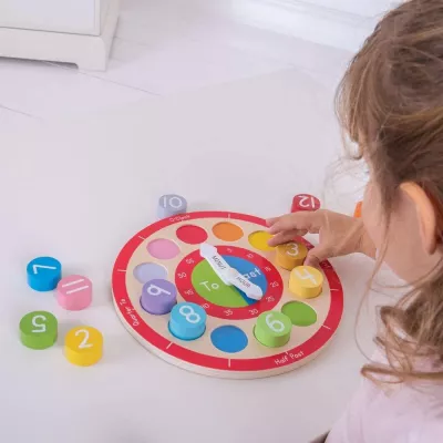 Ceas colorat din lemn - BigJigs