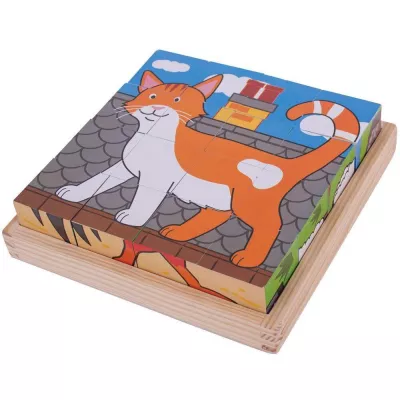 Puzzle cubic - Animalute de la ferma - BigJigs