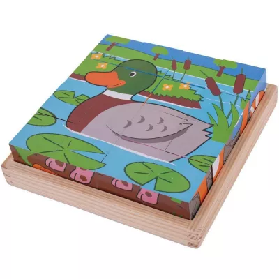 Puzzle cubic - Animalute de la ferma - BigJigs
