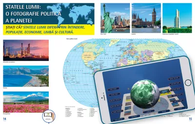 Atlas geografic scolar - Cunoasterea Terrei prin realitatea augmentata - Corint