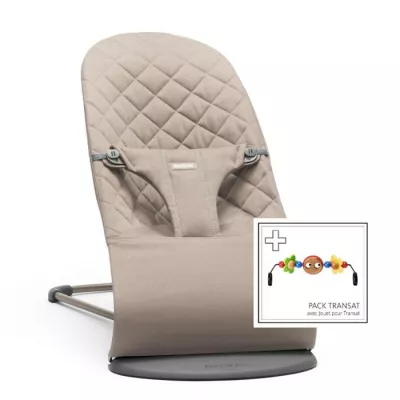 Balansoar - Bliss Sand - Grey, bumbac + bara de jucarii - BabyBjorn