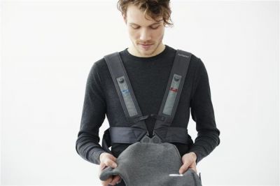 Marsupiu anatomic - Mini - cu pozitii multiple de purtare - Dark Grey, 3D Jersey - BabyBjorn