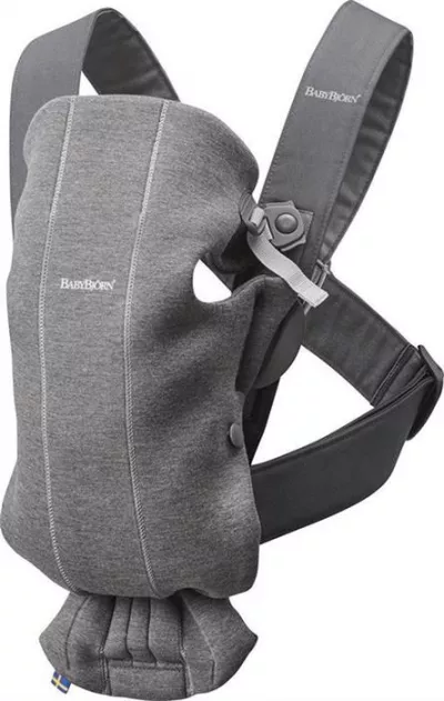 Marsupiu anatomic - Mini - cu pozitii multiple de purtare - Dark Grey, 3D Jersey - BabyBjorn