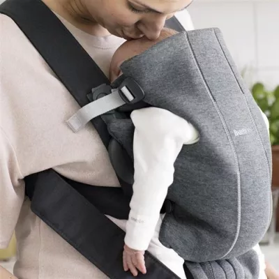 Marsupiu anatomic - Mini - cu pozitii multiple de purtare - Dark Grey, 3D Jersey - BabyBjorn