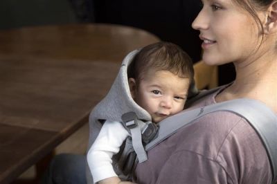 Marsupiu anatomic - Mini - cu pozitii multiple de purtare - Light Grey, 3D Jersey - BabyBjorn
