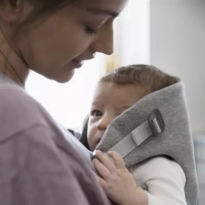 Marsupiu anatomic - Mini - cu pozitii multiple de purtare - Light Grey, 3D Jersey - BabyBjorn