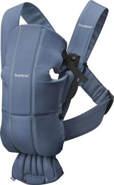Marsupiu anatomic - Mini - cu pozitii multiple de purtare - Vintage Indigo, bumbac - BabyBjorn