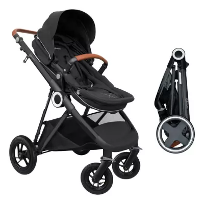 BabyGo - Carucior 3 in 1 AIR Halime black â€“ cadru Black
