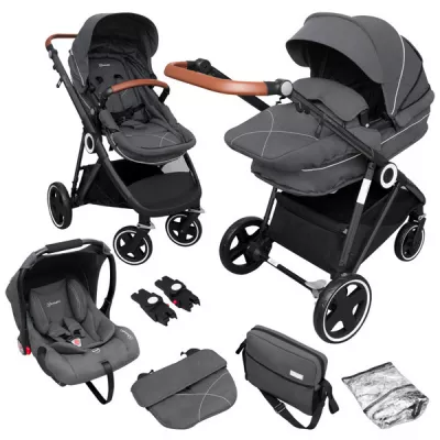 BabyGo - Carucior 3 in 1 Halime  â€“ cadru Black