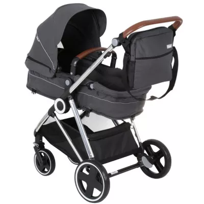 BabyGo - Carucior 3 in 1 Halime  â€“ cadru Silver