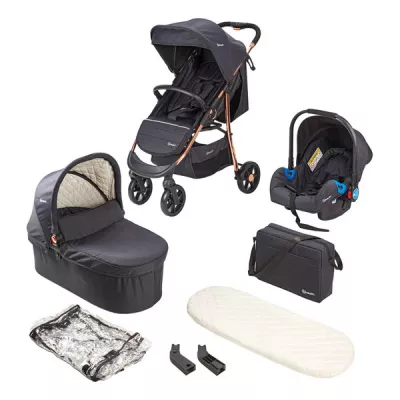 BabyGo - Carucior Style 3 in 1 Black-Rose