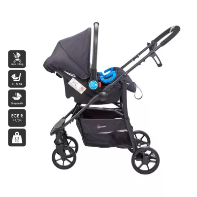BabyGo - Carucior Style 3 in 1 Black