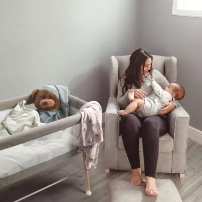 BabyGo - Patut cu cadru din Lemn Goodnight Beige