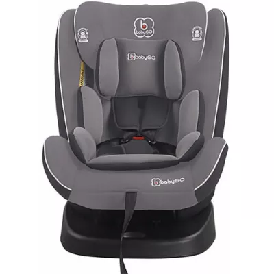 BabyGo - Scaun auto rotativ cu isofix Nova 360Â° Grey, 0 - 36 kg