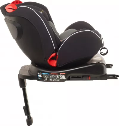 BabyGo - Scaun auto rotativ Fixleg 360 Black, 0-25 kg