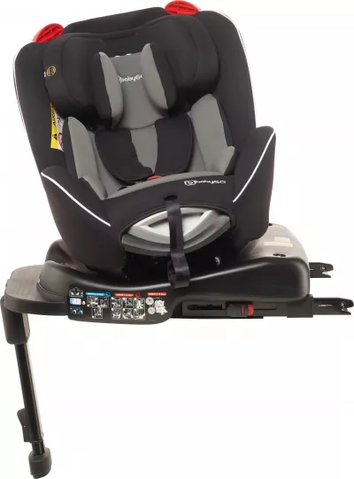 BabyGo - Scaun auto rotativ Fixleg 360 Black, 0-25 kg