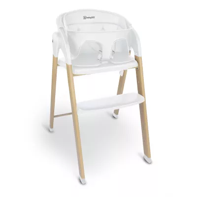 BabyGo - Scaun de masa 3 in 1 transformabil Levels Alb
