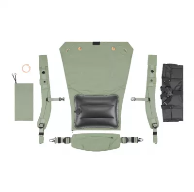 Babymoov - Moov & Boost Sistem de purtare transformabil in Booster, creat in colaborare cu medici kinetoterapeuti, Verde salvie