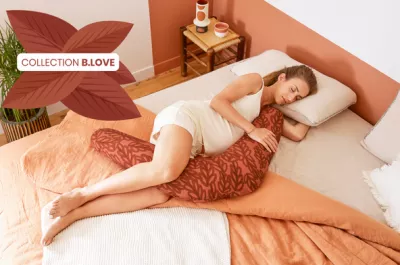 Babymoov - Perna B.Love 2 in 1 de maternitate si de alaptare, in forma de U si C, Terracota