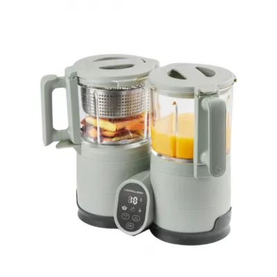 Babymoov - Robot multifunctional Nutribaby Glass 4 in 1 din sticla si otel inoxidabil Celadon Green