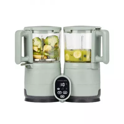 Babymoov - Robot multifunctional Nutribaby Glass 4 in 1 din sticla si otel inoxidabil Celadon Green