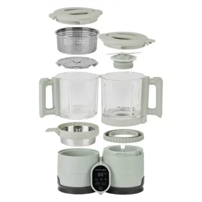 Babymoov - Robot multifunctional Nutribaby Glass 4 in 1 din sticla si otel inoxidabil Celadon Green