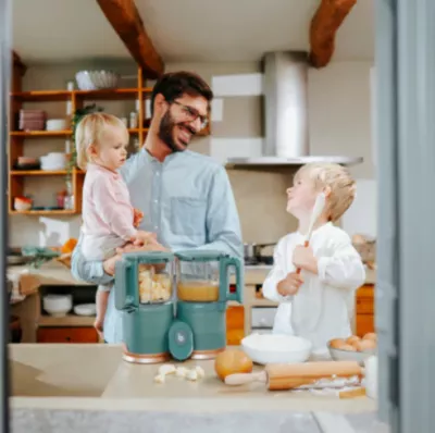 Babymoov - Robot multifunctional Nutribaby Glass 4 in 1 din sticla si otel inoxidabil