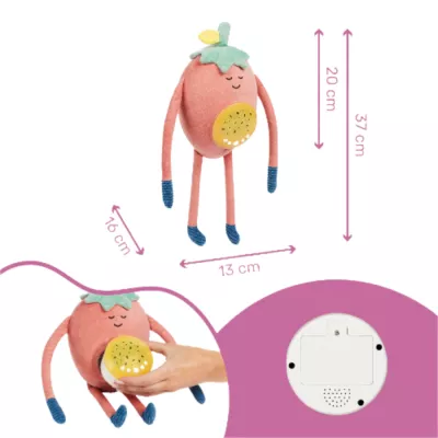 Badabulle - Lampa de veghe Barnabe in forma de capsuna cu proiectii si sunete linistitoare
