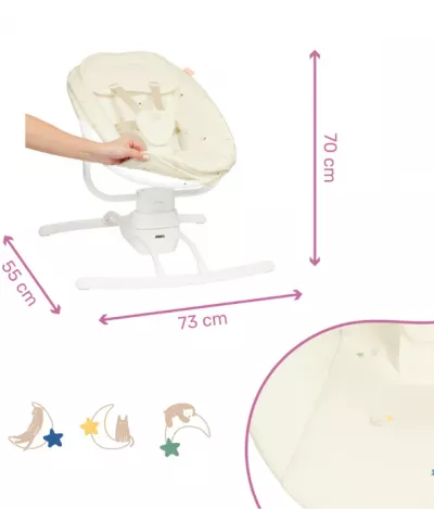 Badabulle - Leagan cu balansare stanga-dreapta, Crem