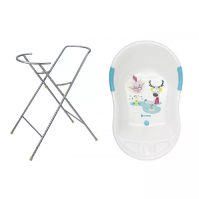 Set cadita ergonomica si suport pentru cadita Fun - White - Badabulle