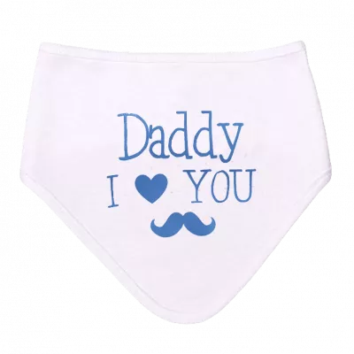 Baveta triunghiulara - Daddy, I love you - Kara Baby  bleu