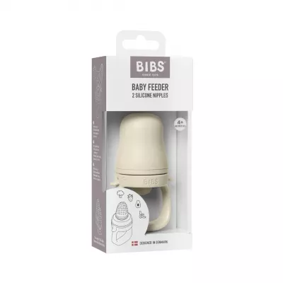 BIBS - Dispozitiv de hranire Baby Feeder cu 2 tetine din silicon, Ivory