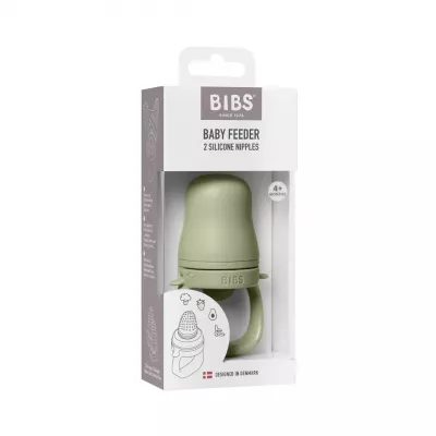 BIBS - Dispozitiv de hranire Baby Feeder cu 2 tetine din silicon, Sage