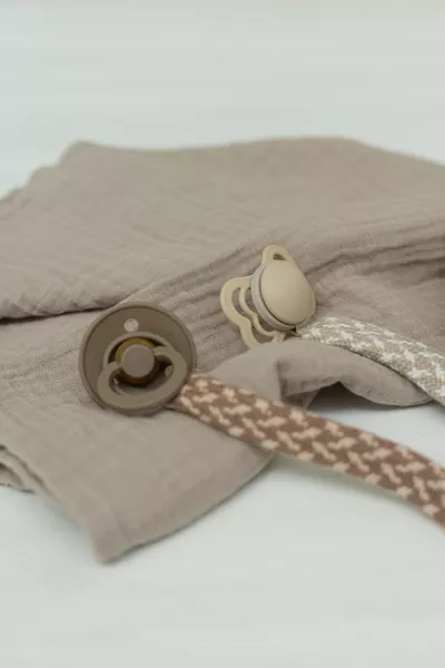 Bibs - Lantisor clip pentru suzeta, Petrol/Baby Blue