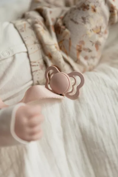 BIBS - Lantisor clip Ribbon pentru suzeta, Blush