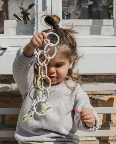 BIBS  - Set 12 inele multifunctionale, Sand/Dark Oak/Vanilla