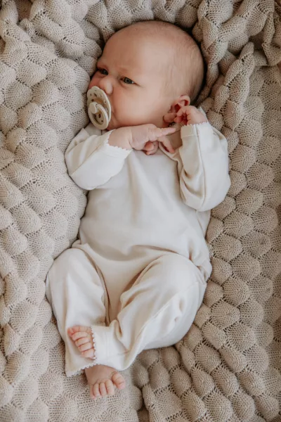 BIBS - Set 2 suzete Boheme Latex, tetina rotunda, 0 luni +-Blossom/Dusky Lilac